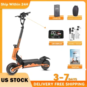Arwibon 5600W Adult Electric Scooter Dual Motor Top Speed 46MPH,60V27AH, 11-inch Off-Road Tires Sport Folding eScooter