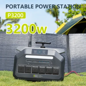 IEE P3200 3200W Portable Power Station 2048Wh LiFePO4 Solar Generator, 6400W Surge, Fast Charge, Backup Power for Home Emergency Hurricane Camping RV Outdoor Use